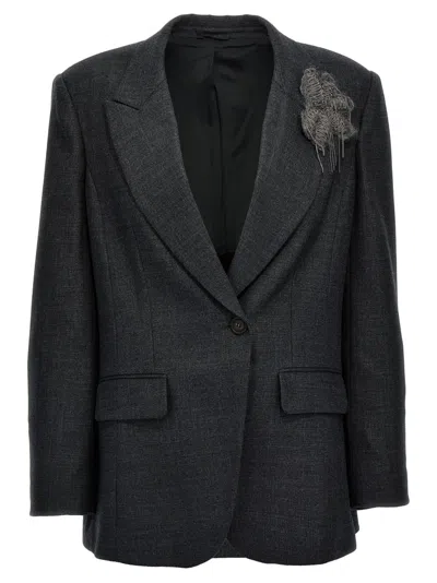Brunello Cucinelli Coats & Jackets In Gray
