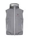 Brunello Cucinelli Hooded Zip-front Gilet In Gray