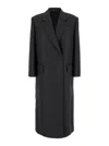 Brunello Cucinelli Grey Oversized Double-breasted Coat In Grey