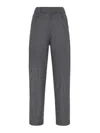Brunello Cucinelli High-waisted Trousers With Tapered Legs In Gray