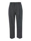 Brunello Cucinelli Grey Pants With Elastic Waistband In Wool And Cashmere In Grey