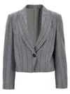 Brunello Cucinelli Grey Single-breasted Jacket With Peak Revers In Grey