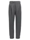Brunello Cucinelli Grey Pleat Pants In Grey