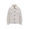 Brunello Cucinelli Shearling-collar Down Jacket In Gray