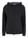 Brunello Cucinelli Grey Hoodie With Zip Closure In Grey