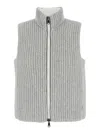 Brunello Cucinelli Cashmere Padded Sleeveless Outerwear In Grey