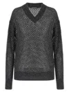 Brunello Cucinelli Rustic Dazzling Net Sweaters And Cardigans Gray