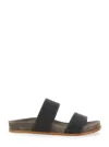 Brunello Cucinelli Grey Sandals With Monile Decoration And Round Open Toe In Grey
