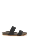 Brunello Cucinelli Grey Sandals With Monile Decoration And Round Open Toe In Multicolor