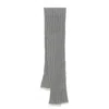Brunello Cucinelli Ribbed Rectangular Wallet Scarf With Contrasting Edge In Gray