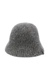 Brunello Cucinelli Women Ribbed Sequin-embellished Bucket Hat Grey In Brown