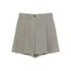 Brunello Cucinelli Women Tailored Linen Bermuda Shorts With Double Pleats In Gray