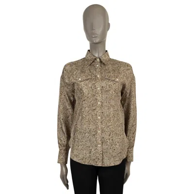 Pre-owned Brunello Cucinelli Grey Silk 2021 Paisley Button-up Shirt Xs In Gray