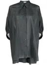 Brunello Cucinelli Silk And Cotton Blend Shirt In Grey