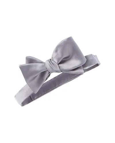 BRUNELLO CUCINELLI BRUNELLO CUCINELLI GREY SILK-BLEND BOW TIE