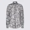 Brunello Cucinelli Abstract-print Silk Shirt In Grey