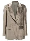 Brunello Cucinelli Single-breasted Chenille Blazer Blazer And Suits Gray In Gray