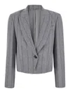 Brunello Cucinelli Grey Single-breasted Jacket With Peak Revers In Grey