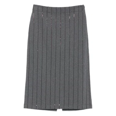 Brunello Cucinelli Grey Skirts - Pencil Skirts Women In Multi