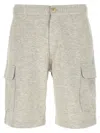 Brunello Cucinelli Grey Solid Shorts In Grey