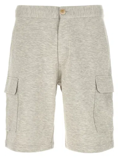 BRUNELLO CUCINELLI GREY SOLID SHORTS