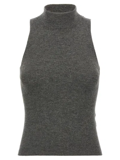 BRUNELLO CUCINELLI GREY SPARKLING TOP