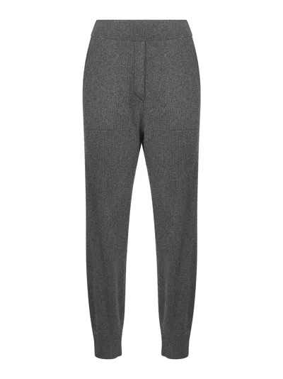 Brunello Cucinelli Grey Sparkling Vanisé Knit Trousers