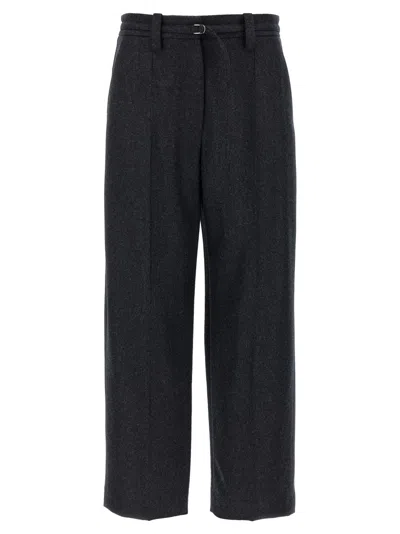 BRUNELLO CUCINELLI GREY STRAIGHT CROP PANTS
