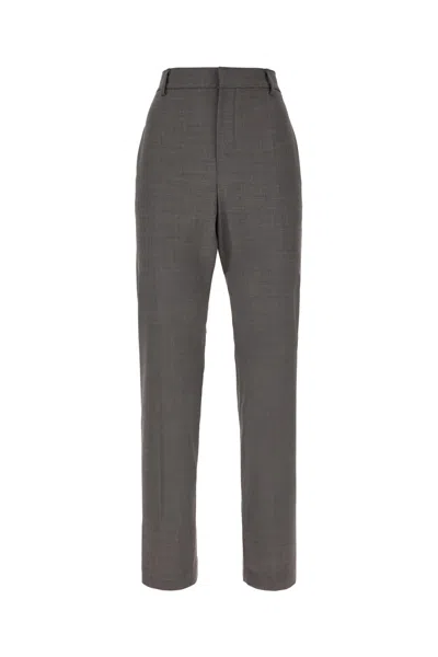 Brunello Cucinelli Grey Stretch Wool Blend Pants In Gray