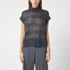 Brunello Cucinelli Grey Striped Sweater In Mohair Blend In Gray