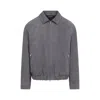 Brunello Cucinelli Suede Jacket Collared Design Elasticated Hem Pockets In Gray