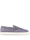 Brunello Cucinelli Slip-on Suede Loafers Rubber Sole In Grey
