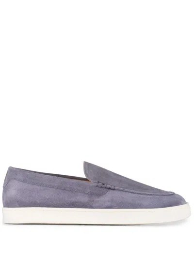 Brunello Cucinelli Grey Suede Round Toe Flat Sole Sneakers In Multicolor
