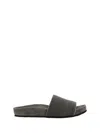 Brunello Cucinelli Textured Strap Slip-on Sandals With Cushioned Footbed In Beige