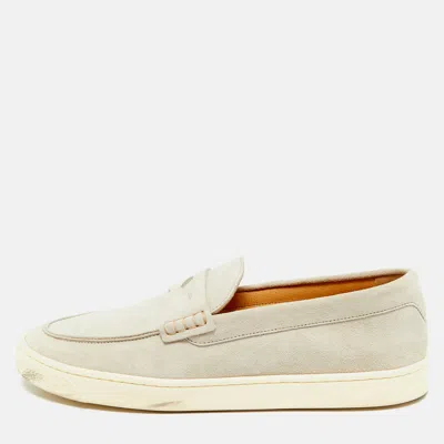 Pre-owned Brunello Cucinelli Grey Suede Slip On Loafers Size 43 In Gray