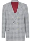 Brunello Cucinelli Grey Suit-type Linen Blazer In Gray