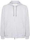 Brunello Cucinelli Grey Long Sleeves Zip-up Hoodie In Grey