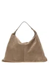 Brunello Cucinelli Soft Suede Single Handle Shoulder Bag In Grey