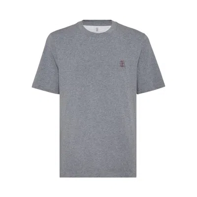 BRUNELLO CUCINELLI BRUNELLO CUCINELLI GREY T-SHIRTS & VESTS - T-SHIRTS MEN