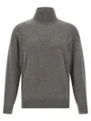Brunello Cucinelli Grey Turtleneck Sweater In Gray