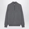 Brunello Cucinelli Grey Turtleneck Sweater With Zip In Gray