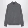 Brunello Cucinelli Grey Turtleneck Sweater With Zip