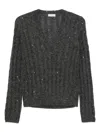 Brunello Cucinelli Wool Blend Sweater With All-over Sequins