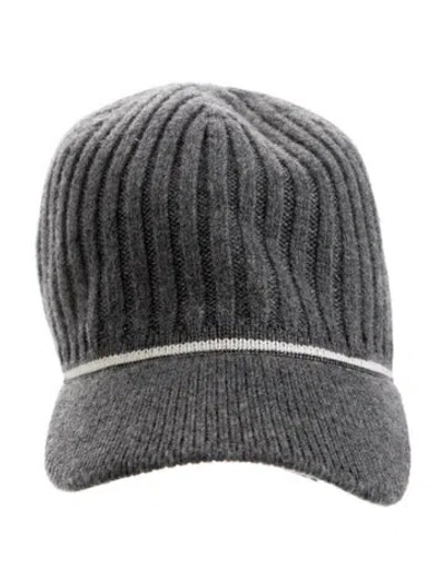 Pre-owned Brunello Cucinelli Grey Virgin Wool  Baseball Hat  W/tags In Gray