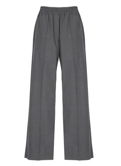 Brunello Cucinelli Grey Virgin Wool Pants In Gray