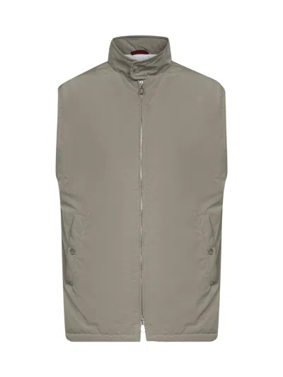 Brunello Cucinelli Grey Water-repellent Microfibre Vest In Gray