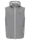 Brunello Cucinelli Water-repellent Hooded Sleeveless Vest In Grey
