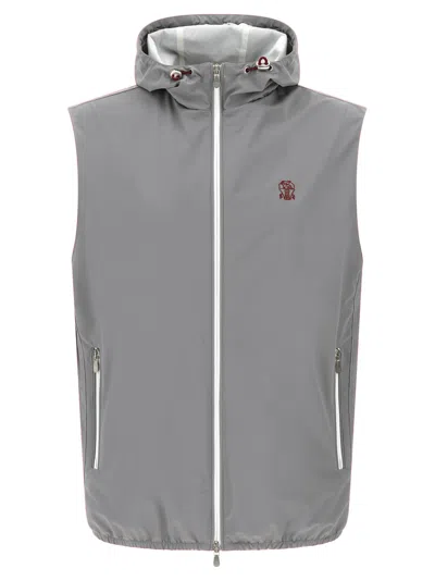 BRUNELLO CUCINELLI GREY WATER-REPELLENT VEST
