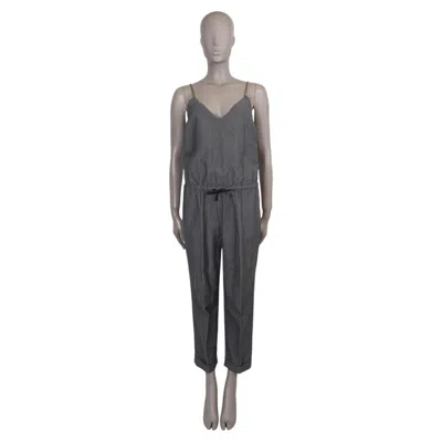 Pre-owned Brunello Cucinelli Grey Wool 2018 Monili Strap Jumpsuit M In Gray