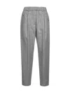 Brunello Cucinelli Grey Wool And Cashmere Baggy Trousers